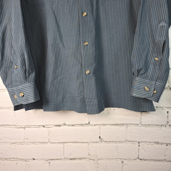 Columbia Men's Navy Checkered Long Sleeve Button Down Mens Size Med M181 - Picture 2 of 10